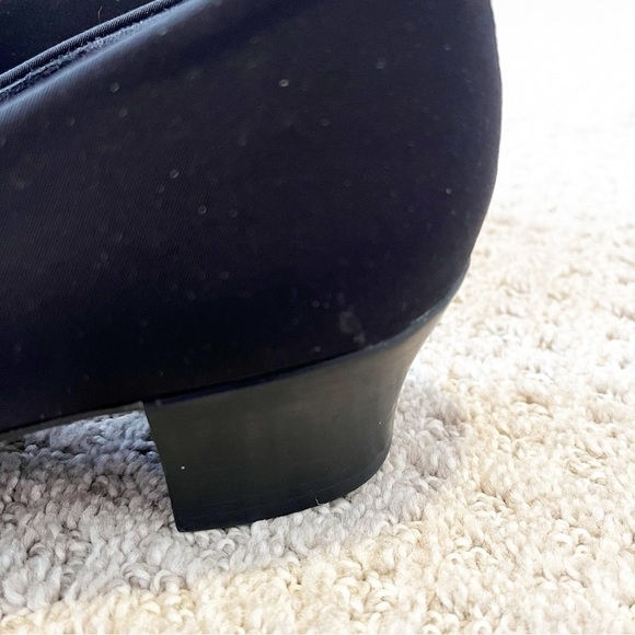 Munro Cindi Block Heel Pump Black Stretch Fabric Slip On Square Toe Women 10 N - Picture 9 of 14